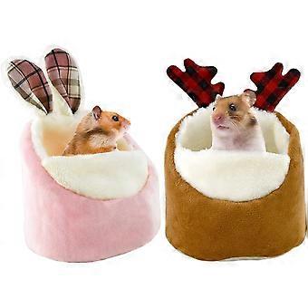 2stk hamster miniseng, varme små kæledyr dyr hus sengetøj, hyggeligt reden bur tilbehør, letvægts bomuld sofa til dværghamster