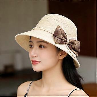New Bowknot Summer Sun Hat Casual Foldable Wide Brim Hat UV Protection Hats Travel