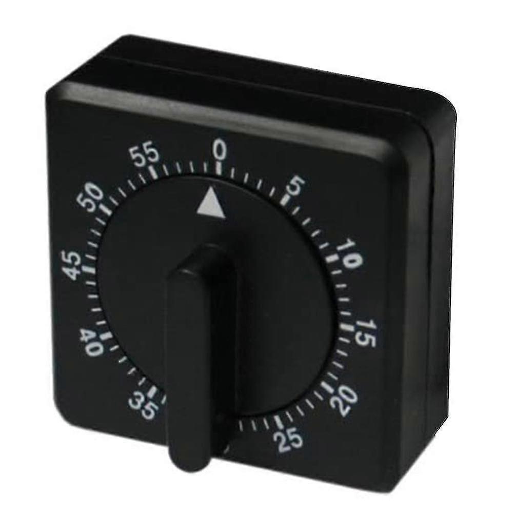 60 Minutes Kitchen Timer Count Down Mechanical Alarm Reminder Squareblack1pcs