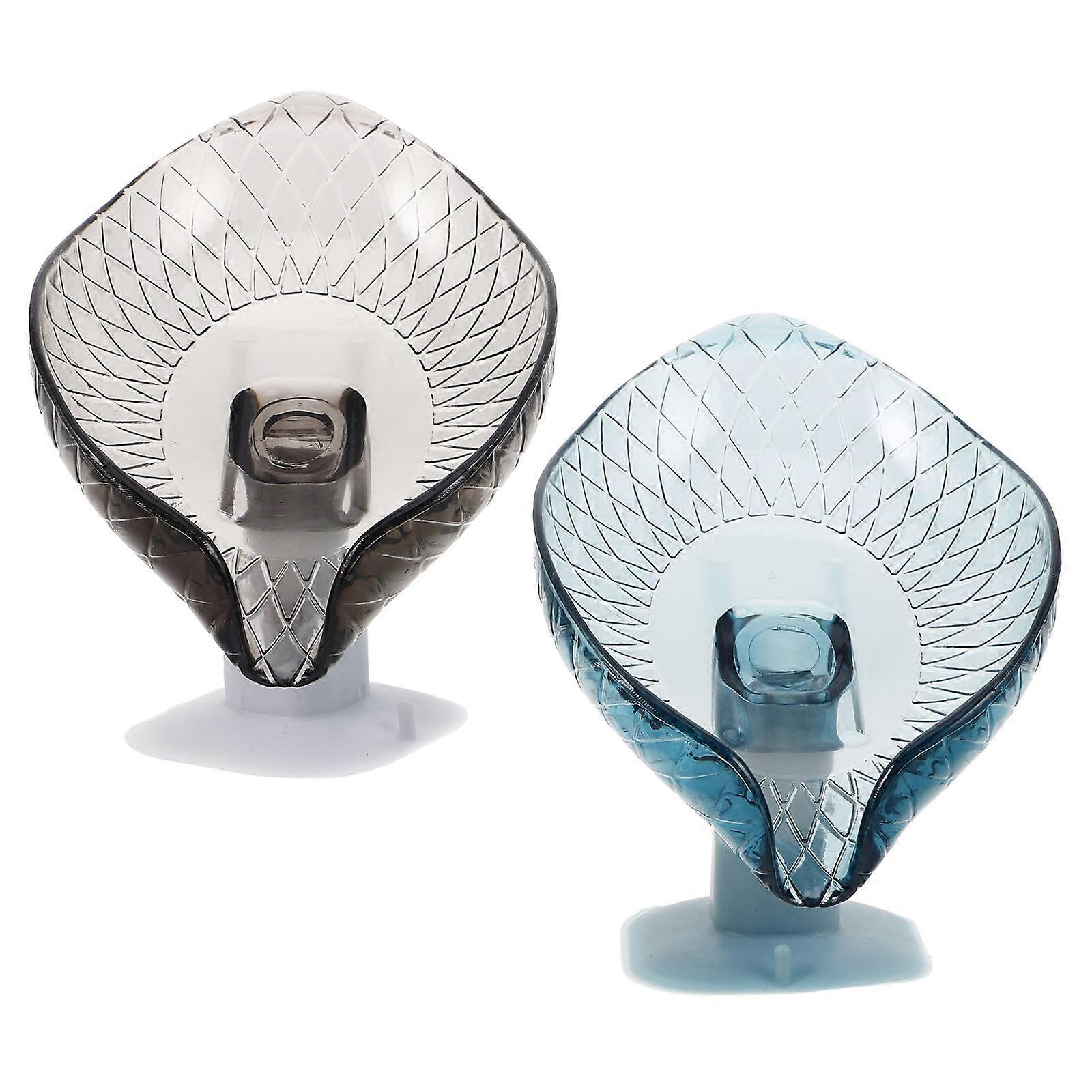 2pcs Suction Cup Soap Draining Racks Soap Draining Stand Self-draining Soap Dish