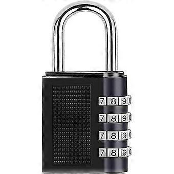 Code Padlock, 1 Piece 4-digit Combination Padlock Waterproof and Durable for Sport Storage Locker, Cabinets and Storage, School etc. (Black)