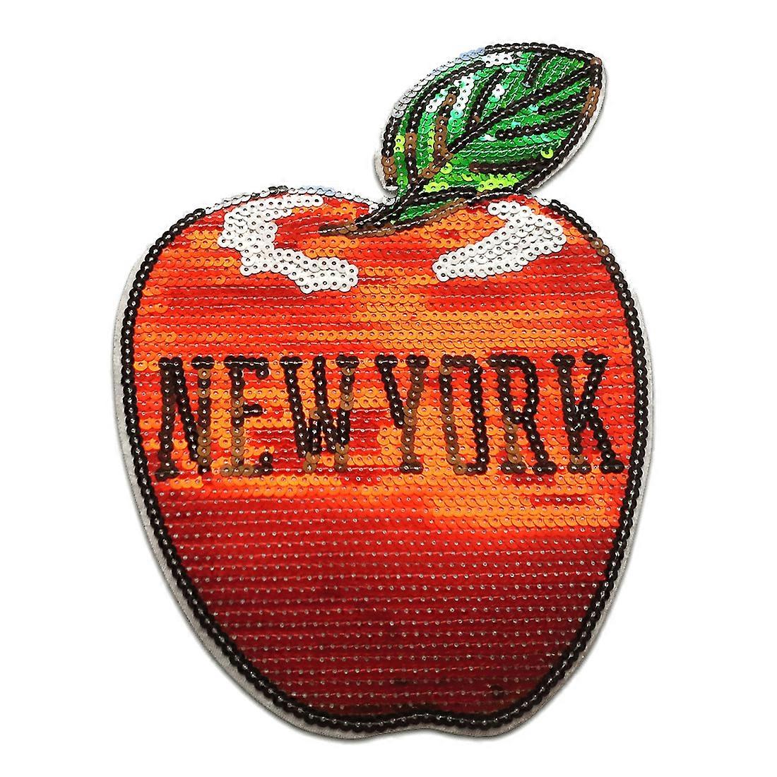 Patch - XL New York big apple with sequins 17,5x25,5cm patch