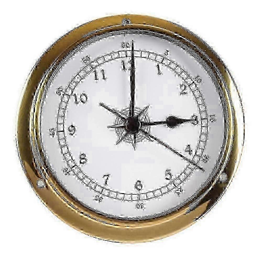 Wall Mounted Multi-Function Marine Weather Clock with Copper Shell, 115mm, Forecasts Temperature, Humidity, Pressure