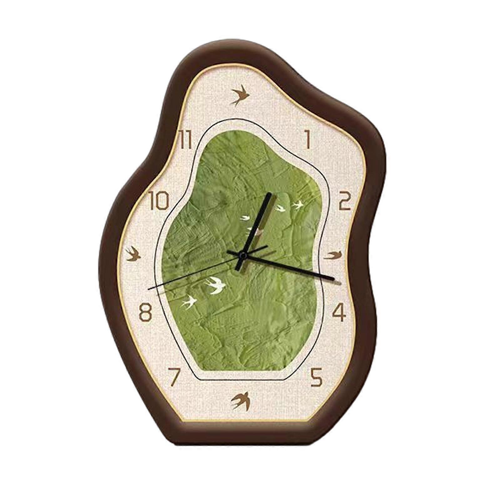 Melting Desk Clock with Exposed Pointer and Bird for Bedroom Decor