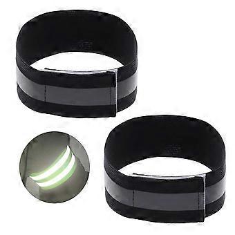 2-Pack Reflective wristbands Reflective Velcro Black black