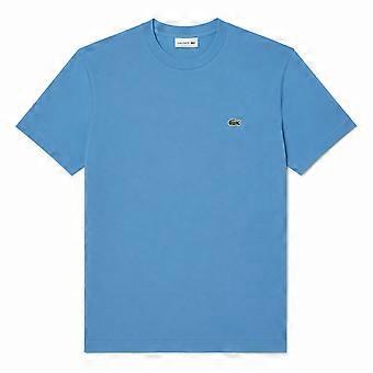 Camiseta Lacoste de algodão Pima com gola redonda azul