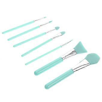 Plastic Makeup Brush Set for Makeup 7Pcs Green Facial Mask and Foundation