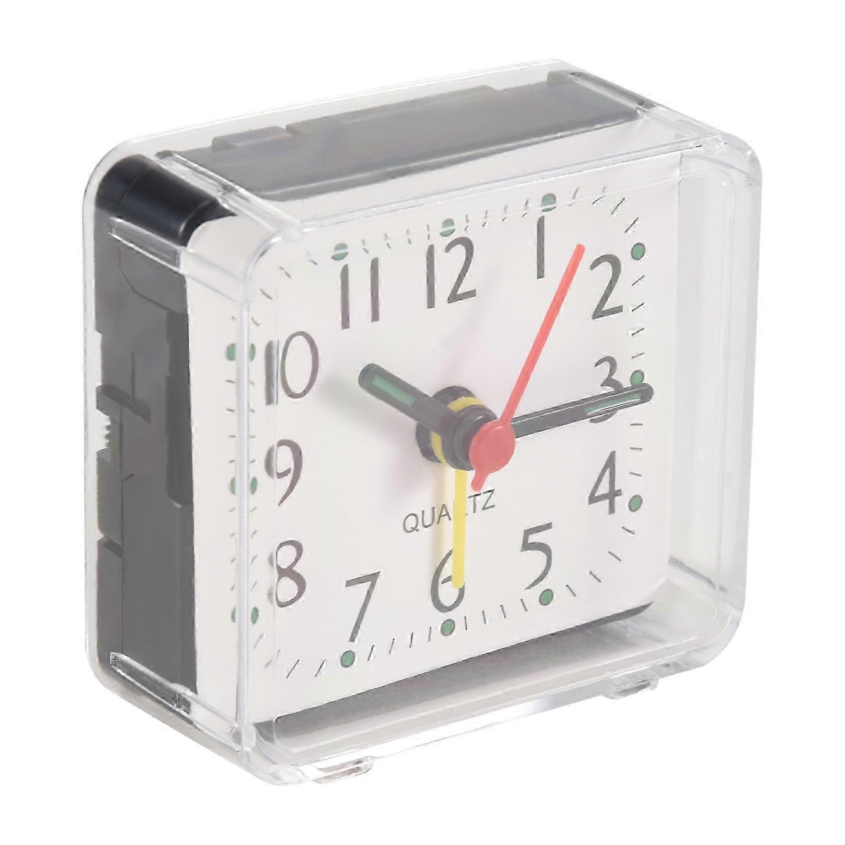 1PCS Portable Cute Mini Cartoon Multi-function Table Clocks（white）