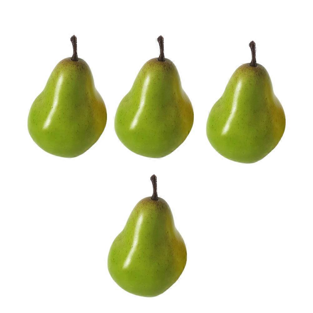 Simulation Pear Fruit Model for Decor 4Pcs Foam Pears for Fruit Teaching