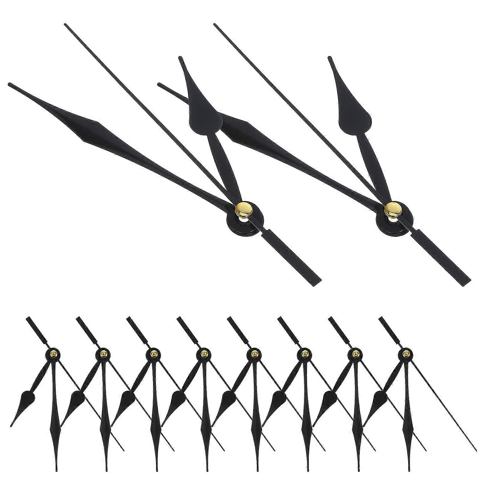 Elegant Clock Hands Plastic Clock Pointers for DIY 10Sets Black Replacement