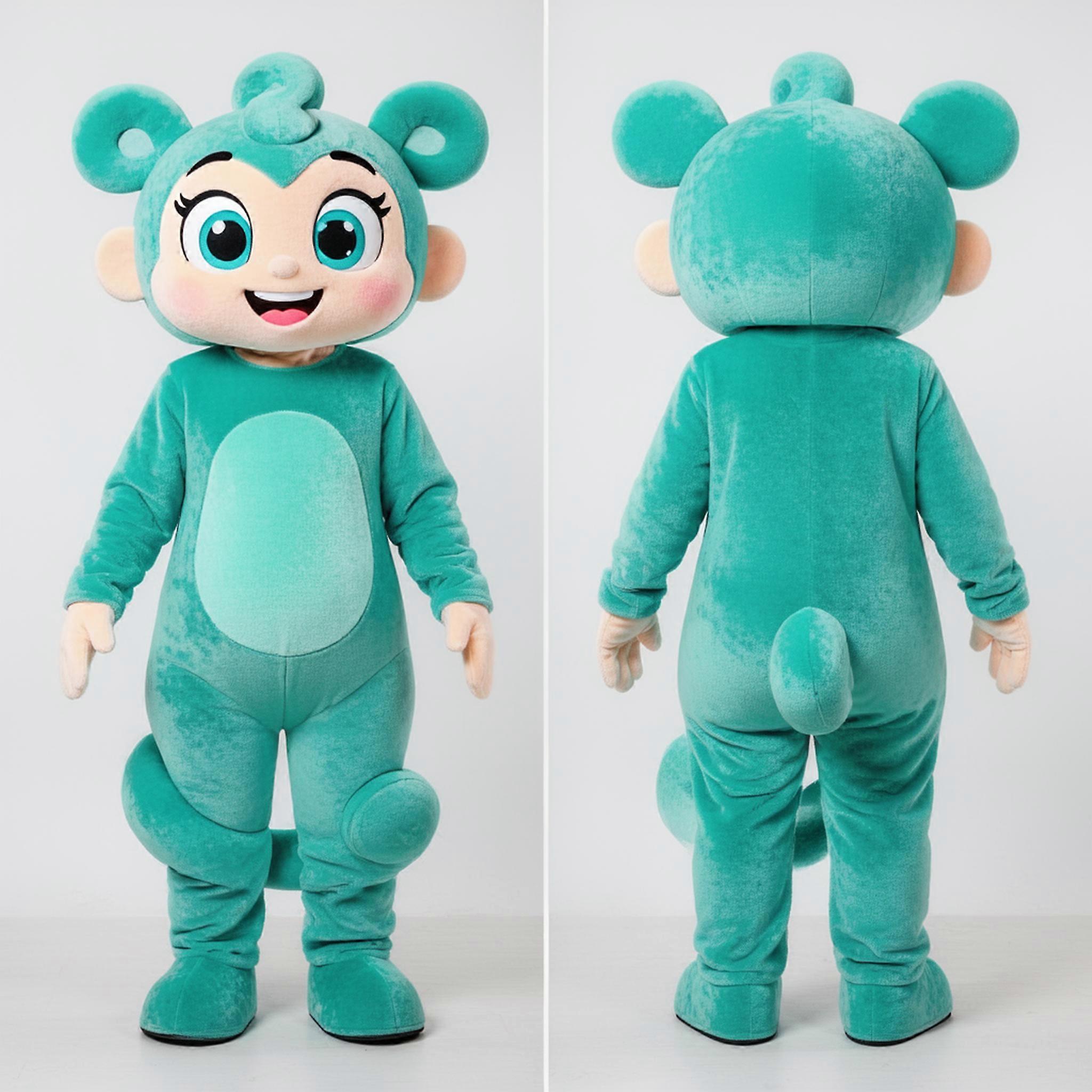 MASTICOT Teal Flexible Contortionist Mascot