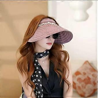 2026 Dual-Use Hairband Sun Hat Wide Brim UV Protection Foldable Adjustable Outdoor Cap