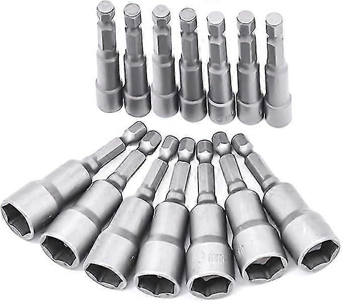 14pcs 6-19mm Screwdriver Socket - Bit Adapter