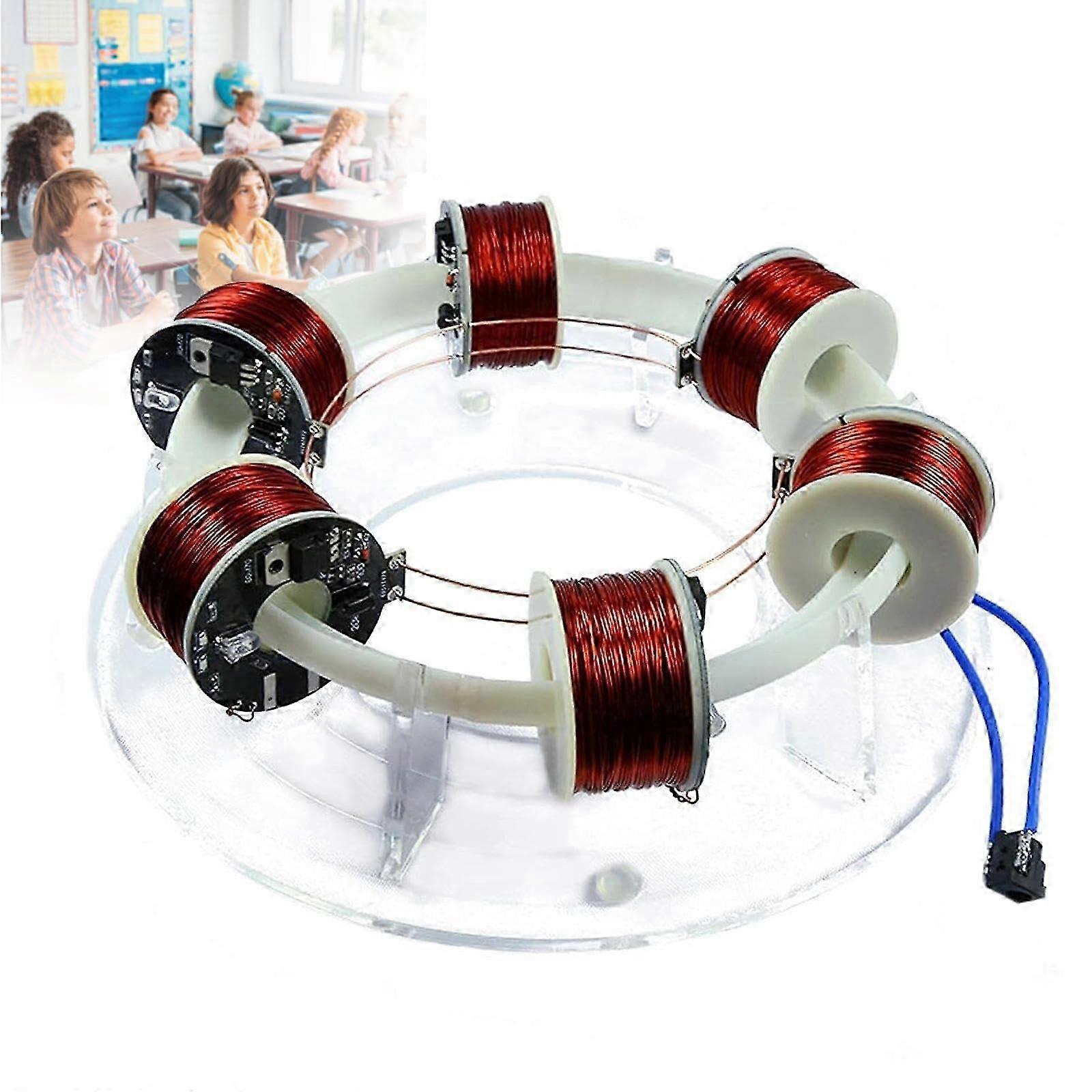 6 Coils Ring Electromagnetic Accelerator with Independent Coil Control for Physics Teaching and Experiments