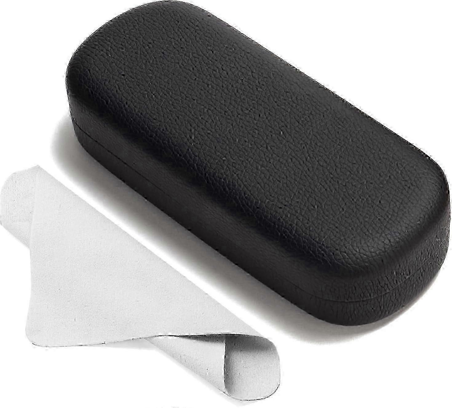 Hard Shell Glasses Case Compatible with Universal Eyeglasses Protective PU Leather