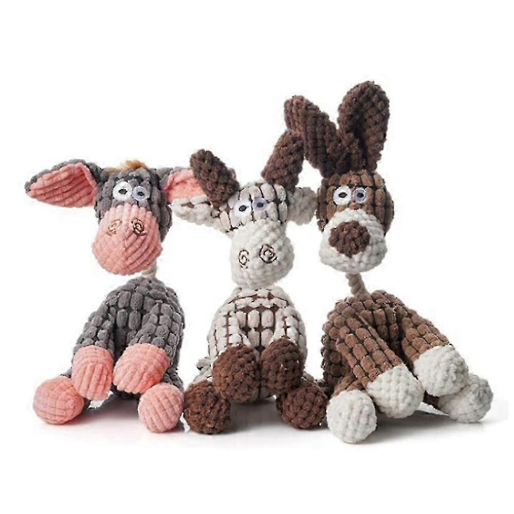 Robust Squeaky Donkey Chew Toy Set