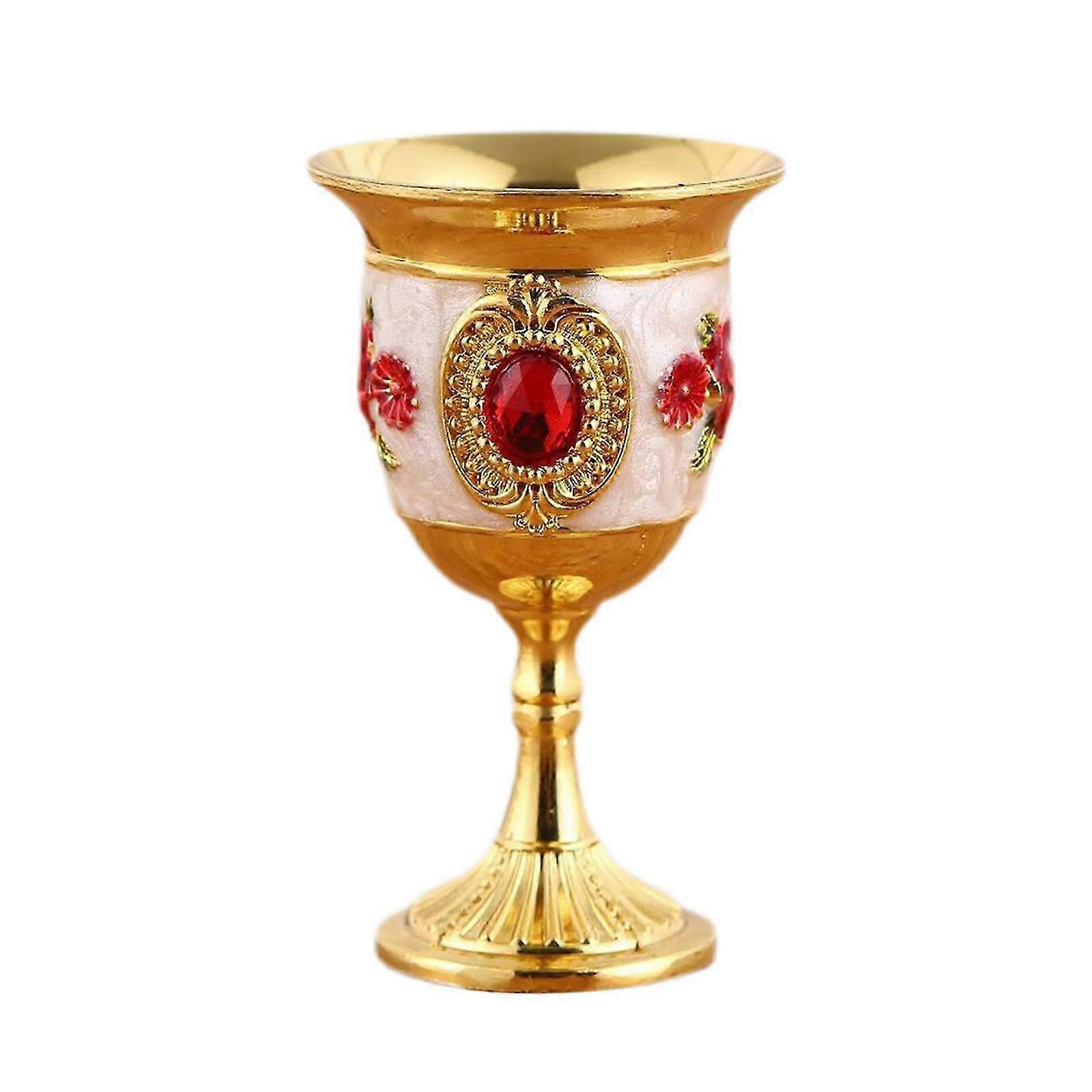 Hand-Engraved Floral Alloy Goblets