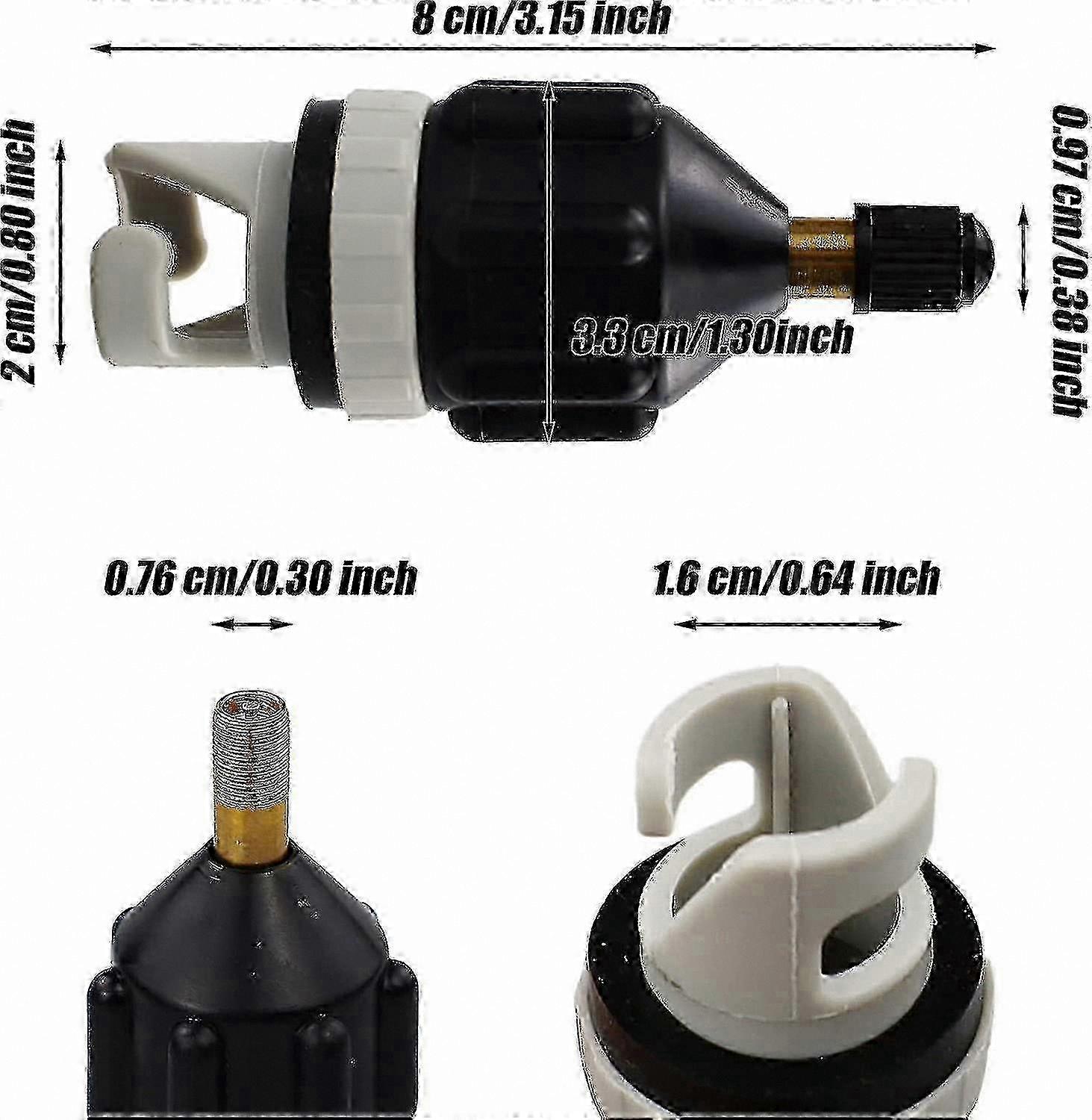 Inflatable Boat Pump Adapter with Functional Valve Connector (Gray, 1pc)