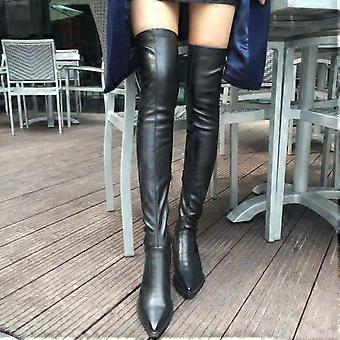 Nieuwe schoenen, dameslaarzen, zwart, overknee laarzen, sexy dameslaarzen voor de herfst en winter, dijhoge laarzen Sdc890