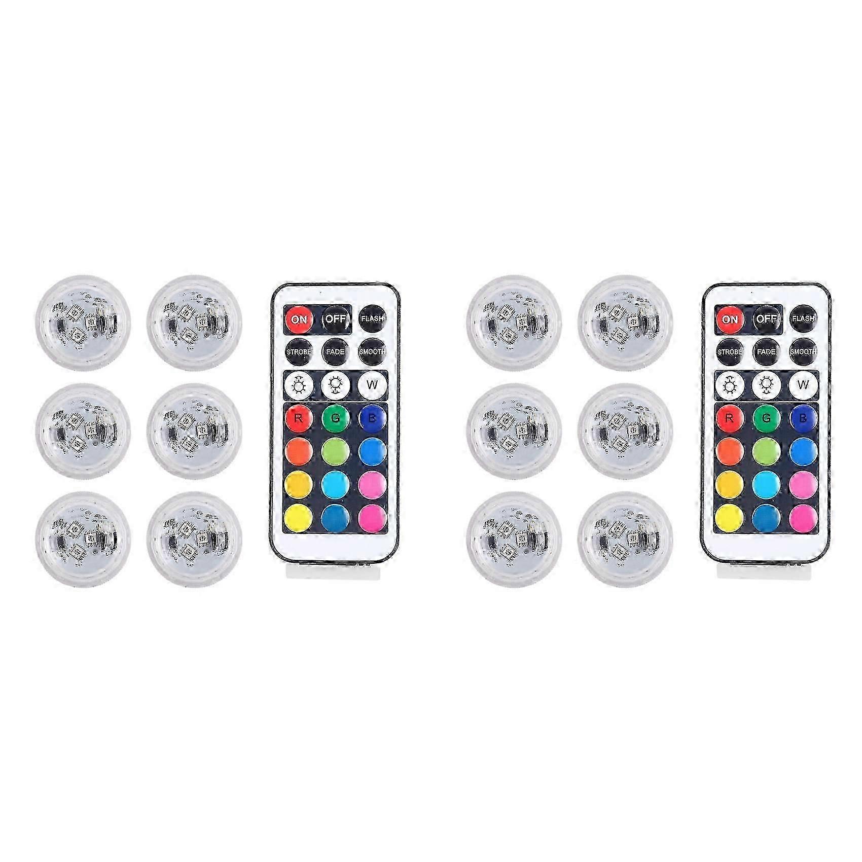 2X RGB Night Light with Wireless Remote Control LED Remote Control Waterproof Light 3D Printer Model Standard Components  part