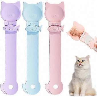 Cat Treat Feeding Spoon, Squeeze Dispenser for Cat Treat Strips, 3-Pack Multi-Function