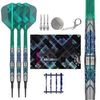 Dartset Kaze Series 02 Soft Tip 18G | 90% wolfraam, flights, shafts en opbergblik