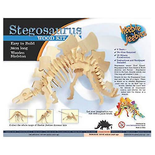 STEGOSAURUS Heebie Jeebies Wooden Build-A-Dinosaur 3D Model Kit Small
