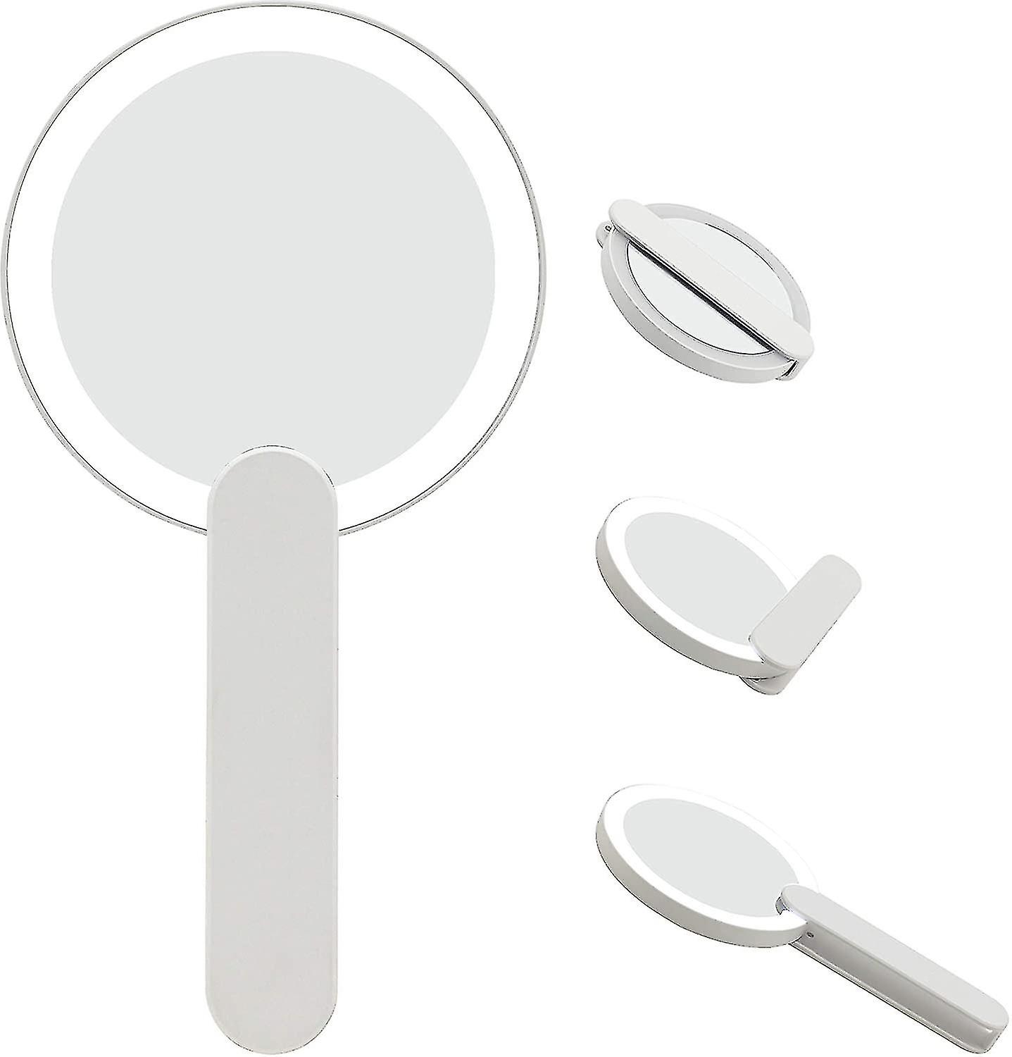 Travel Makeup Mirror With Led Light, Compact Handheld Vanity Mirror