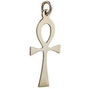 9ct Gold 33x17mm plain solid Ankh or Peace Cross