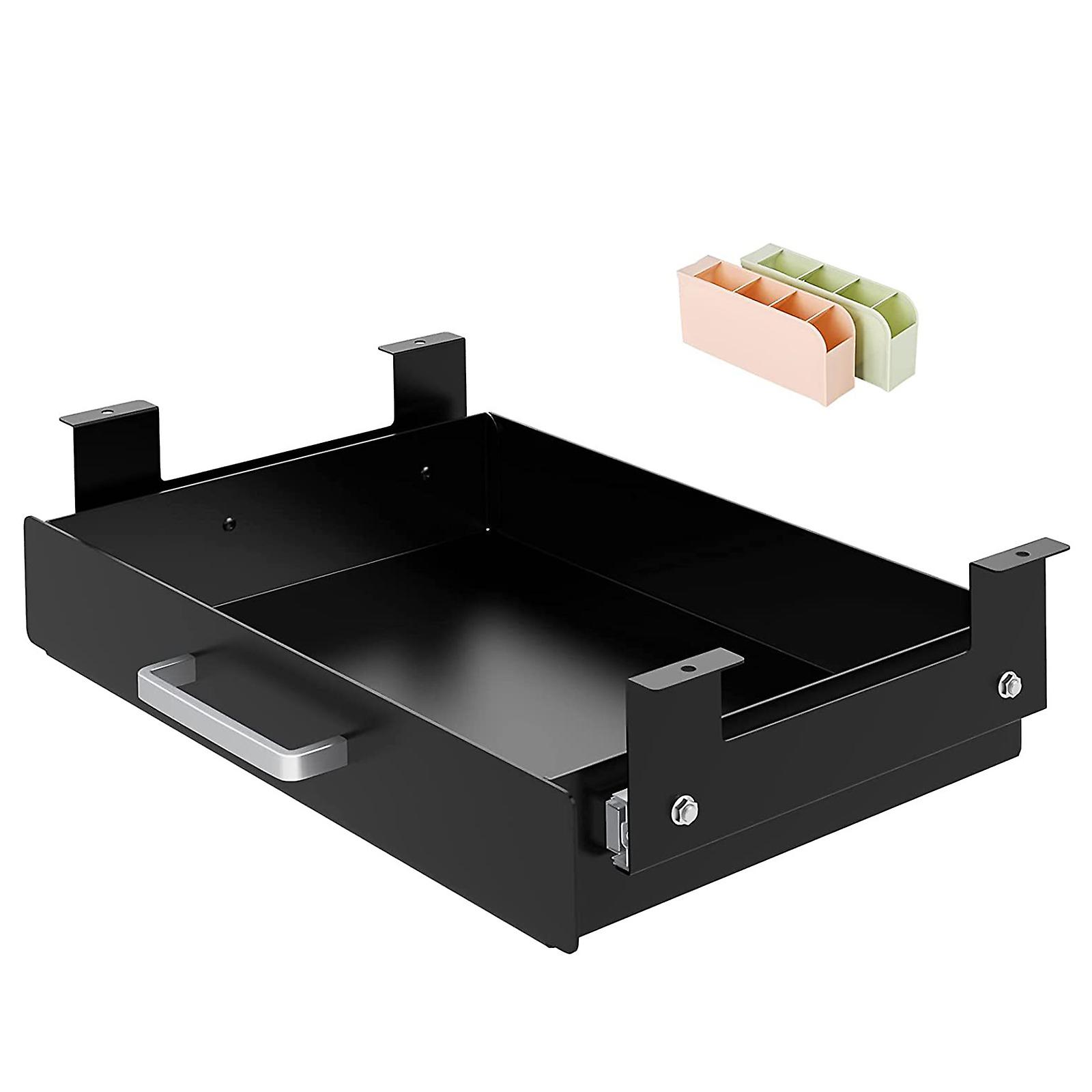 机の引き出し文房具収納ボックスの下の隠された収納ボックスメイクアップオーガナイザー