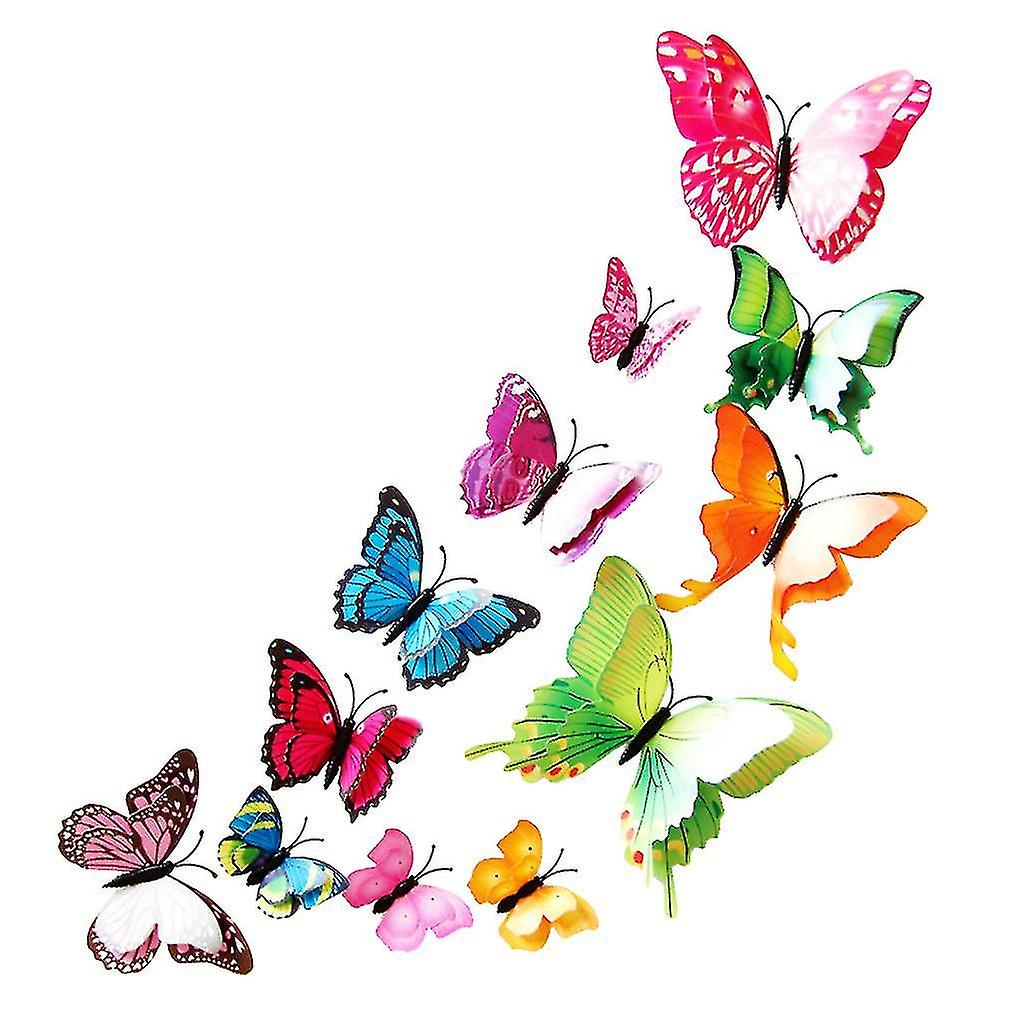 Double-layer Mixed Color Simulation Butterfly Magnet Stereo Refrigerator Sticker