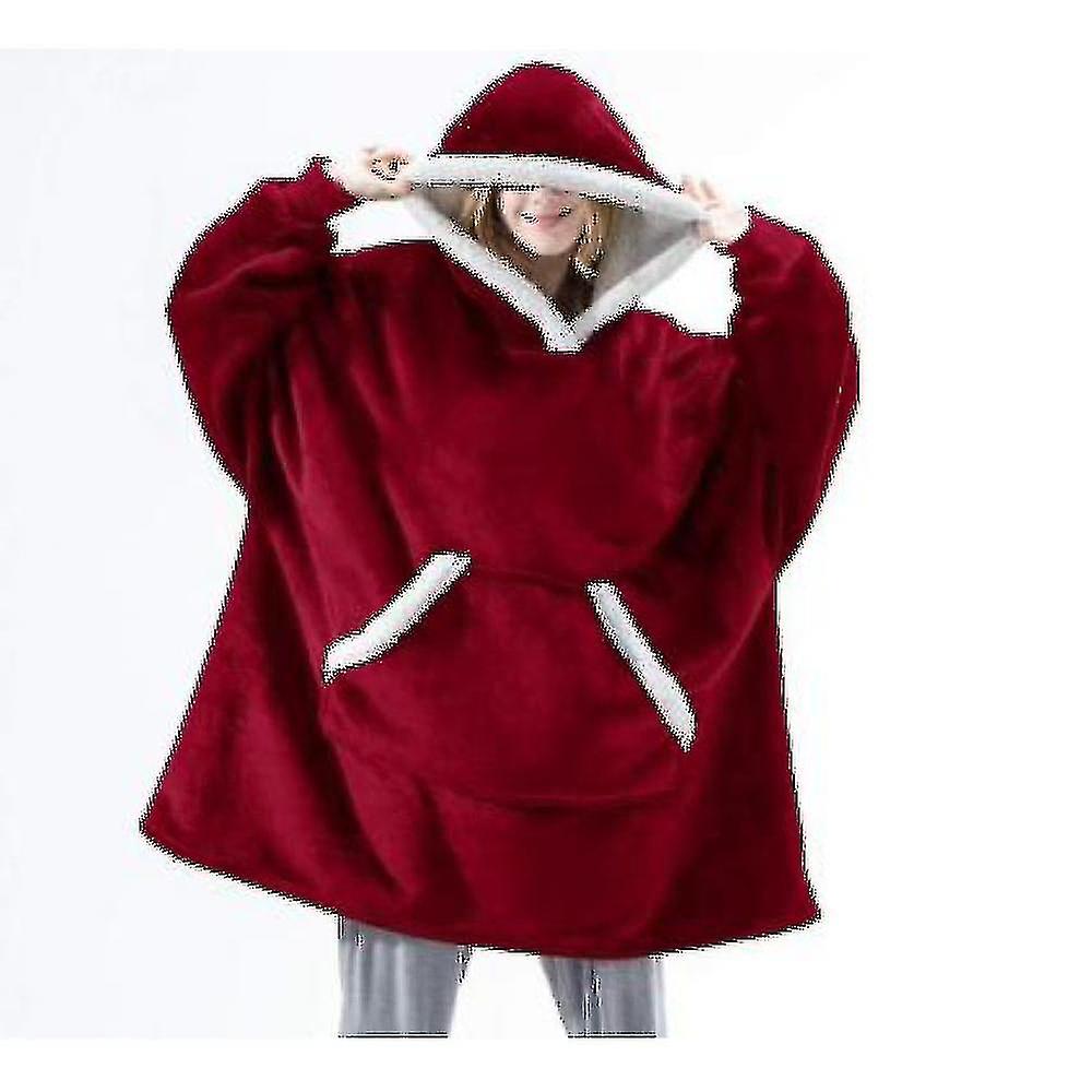 Women's Thick Pajamas Wearable Lamb Velvet Lazy Blanket Home Casual Pl _v