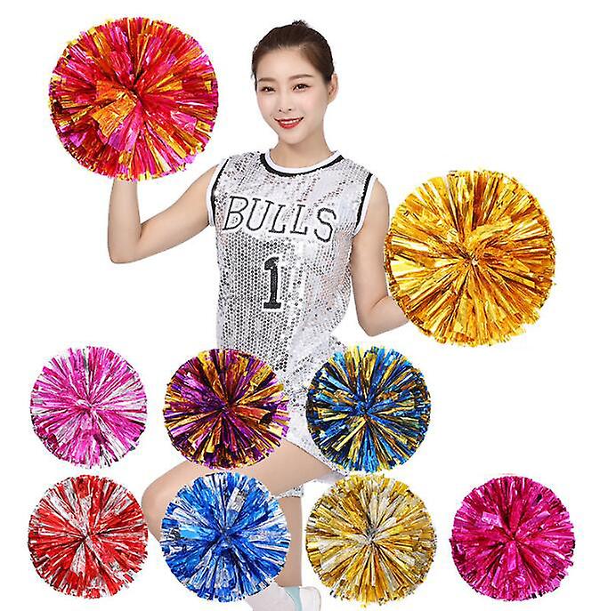2Pcs Metallic Foil Cheerleading Pom Poms