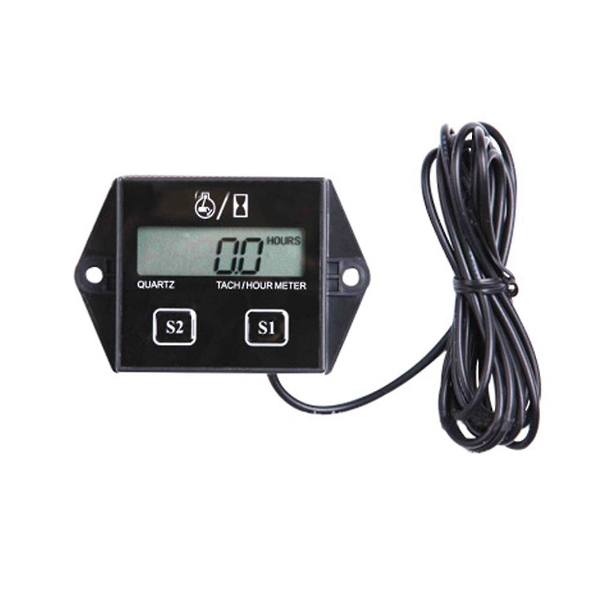 Digital Display Tachometer Timer Engine Tach Hour Meter Gauge Inductive Car Stroke Engine LCD Displ