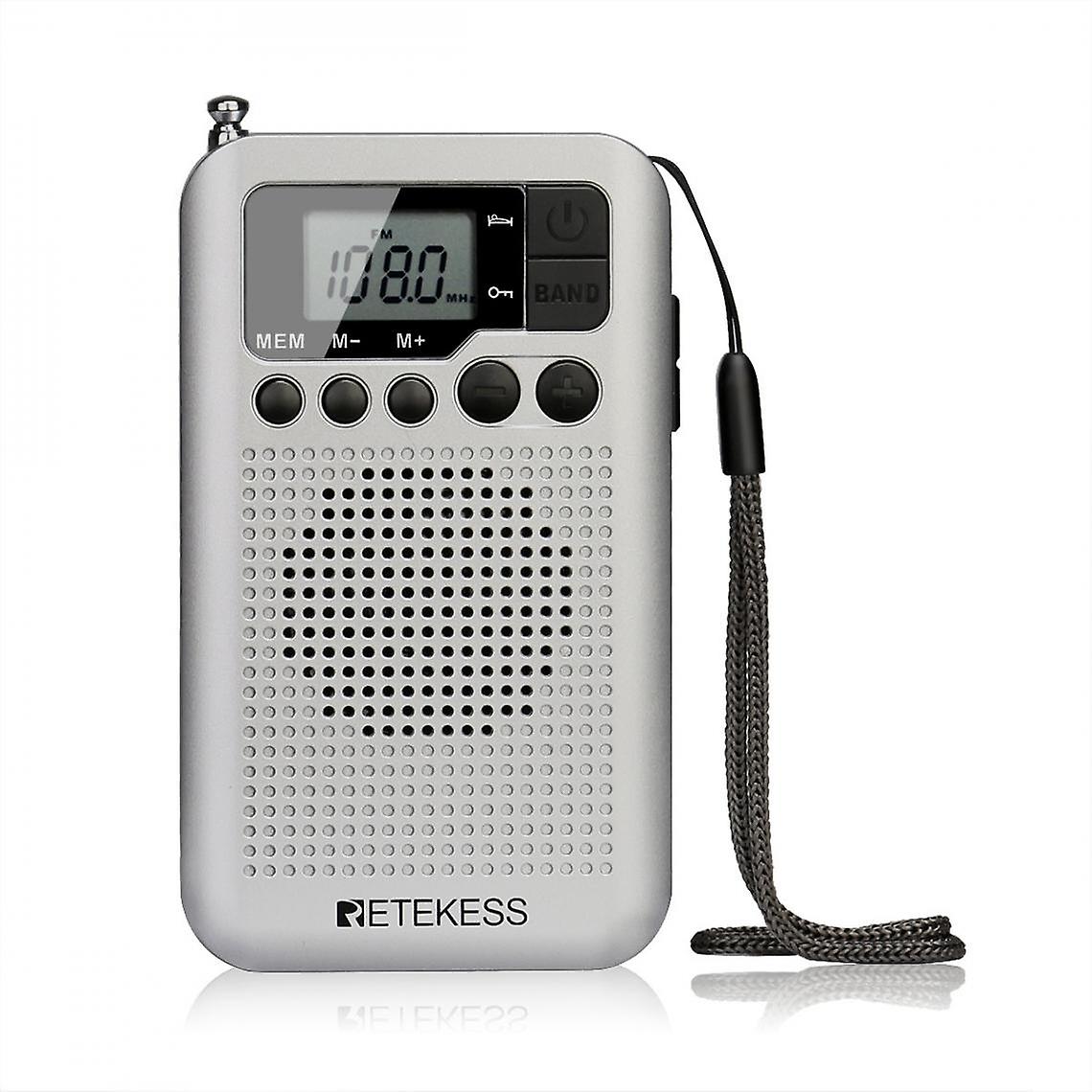 Portable Fm/am Radio With Lcd Display, Digitally Tuned Speaker, Headphone Jack And Clock Stand (white)
