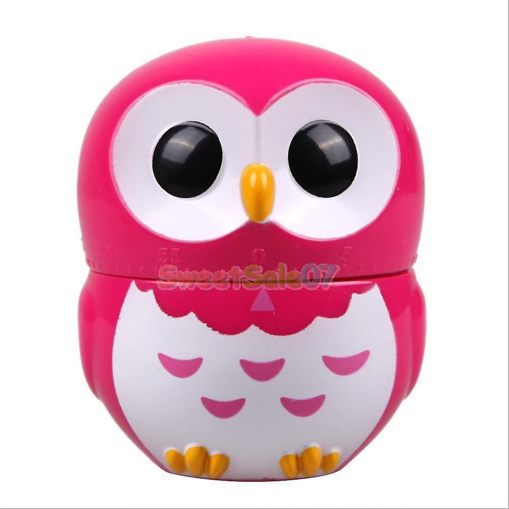 Cute Owl Shape Cooking Timer Kitchen Mechanical Reminder Gift Decor Rosy