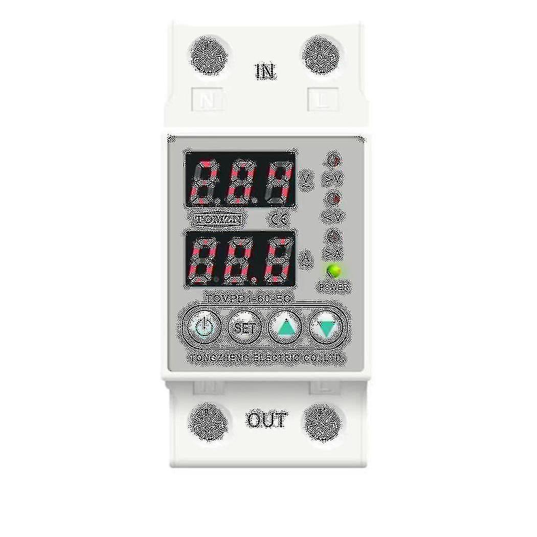 Din Rail Dual Display Adjustable Over Voltage Current And Under Voltage Protective Device Protector