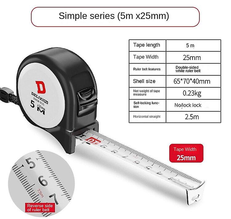 落下耐性、耐摩耗性、耐久力、ポータブル巻尺、5m木工、配管工、鋼、巻尺、高精度測距ツール