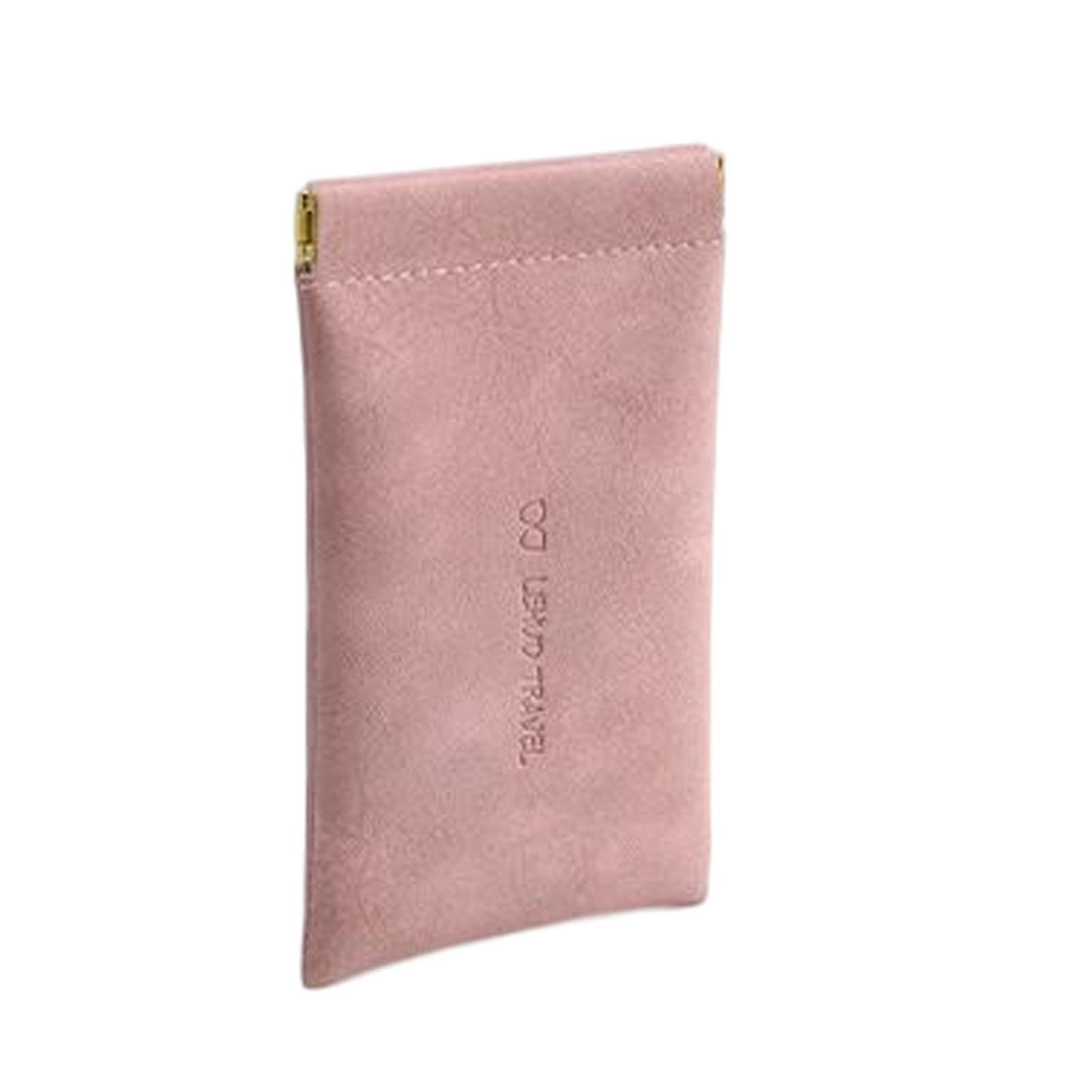 Storage Pouch Automatic Closing Large Capacity Built-in Fluff Storing Faux Leather Glasses Bag For Home