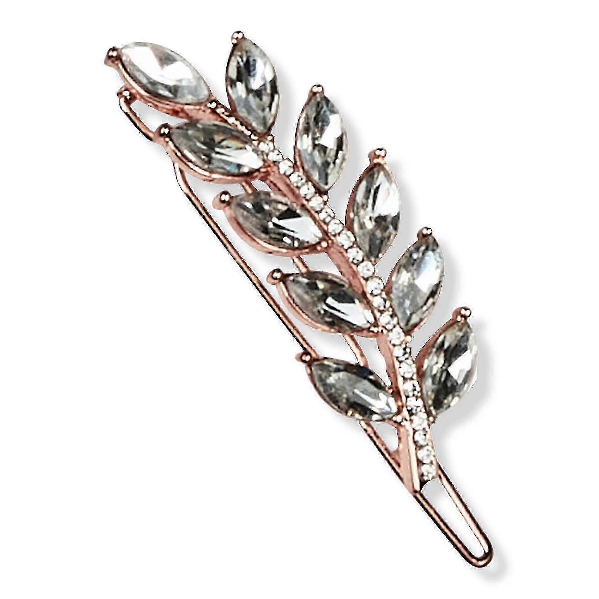 Scünci Crystal & Rose Gold Floral Barrette, 1 Ea