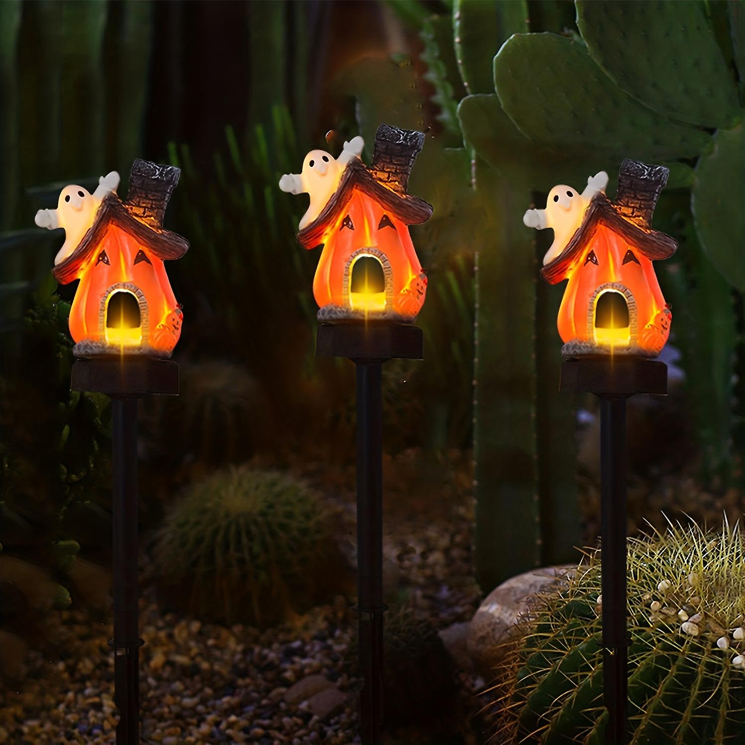 1pc Solar Pumpkin House Decoration With Fish Turtle Lizard And More - Perfect For Halloween!