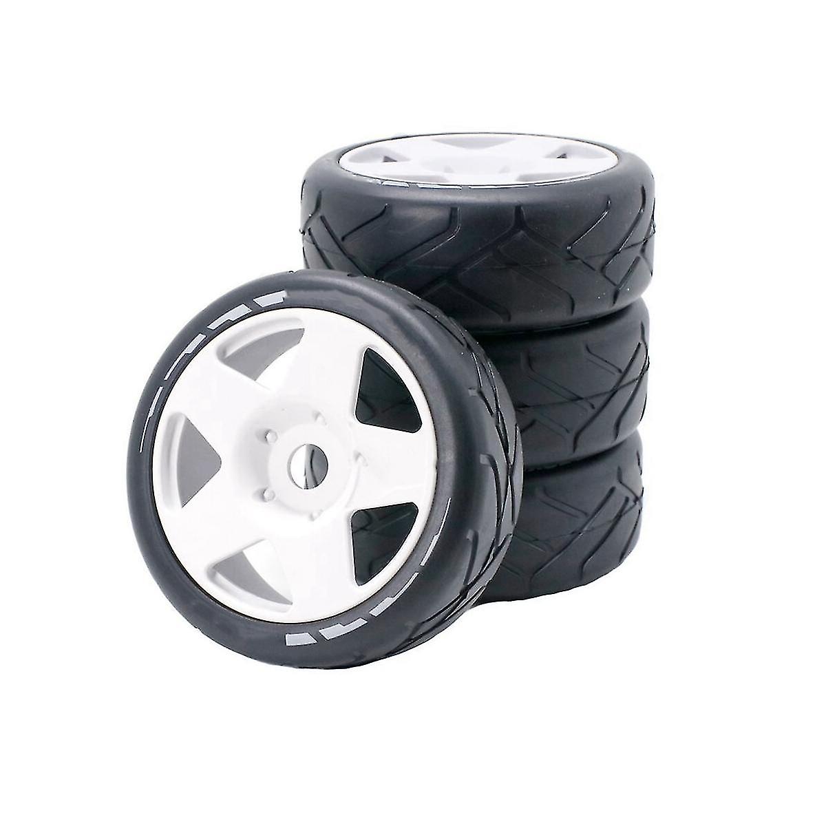 For Raytheon 17mm Adapter, 1/8 Rc Remote Control Flat Running Trolley Tire,black+white