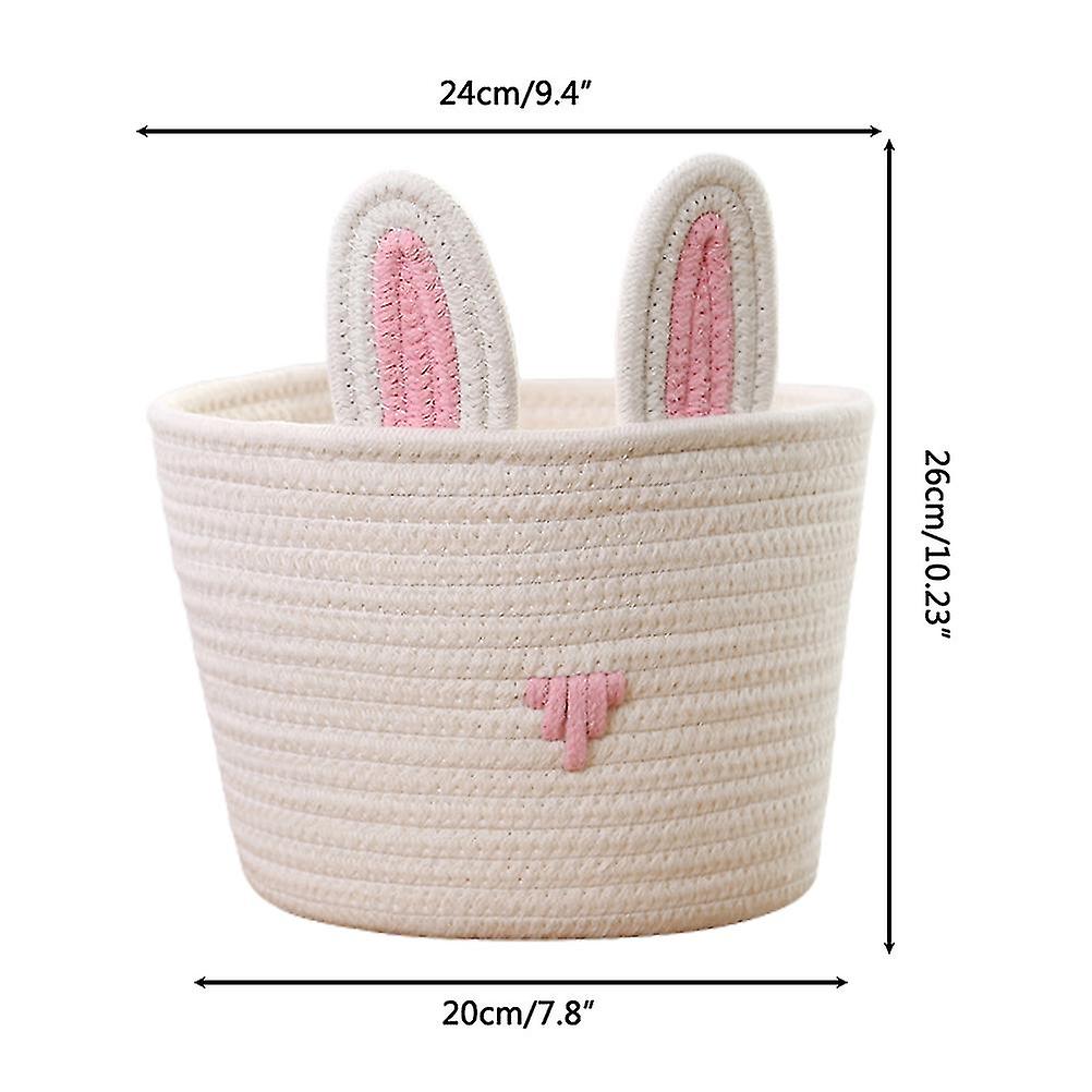 Cute Rabbit Basket Easter Bunny Ear Storage Bag Portable Candy Bag for Storing Cosmetics and Snacks