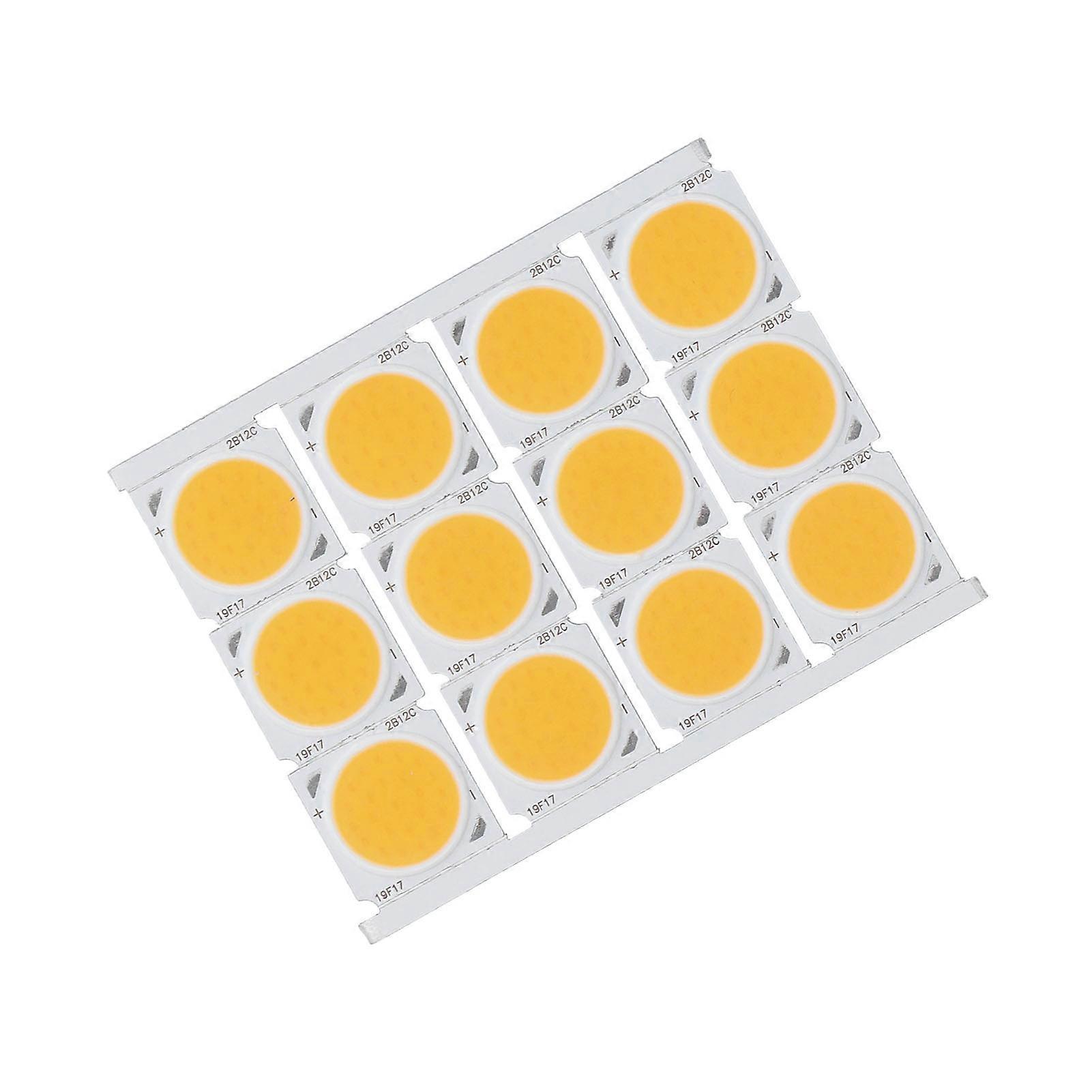 12Pcs COB Light Source High Power Round LED Chip 12W 36?41V 1080LM for DIY Indoor LightingWarm Light