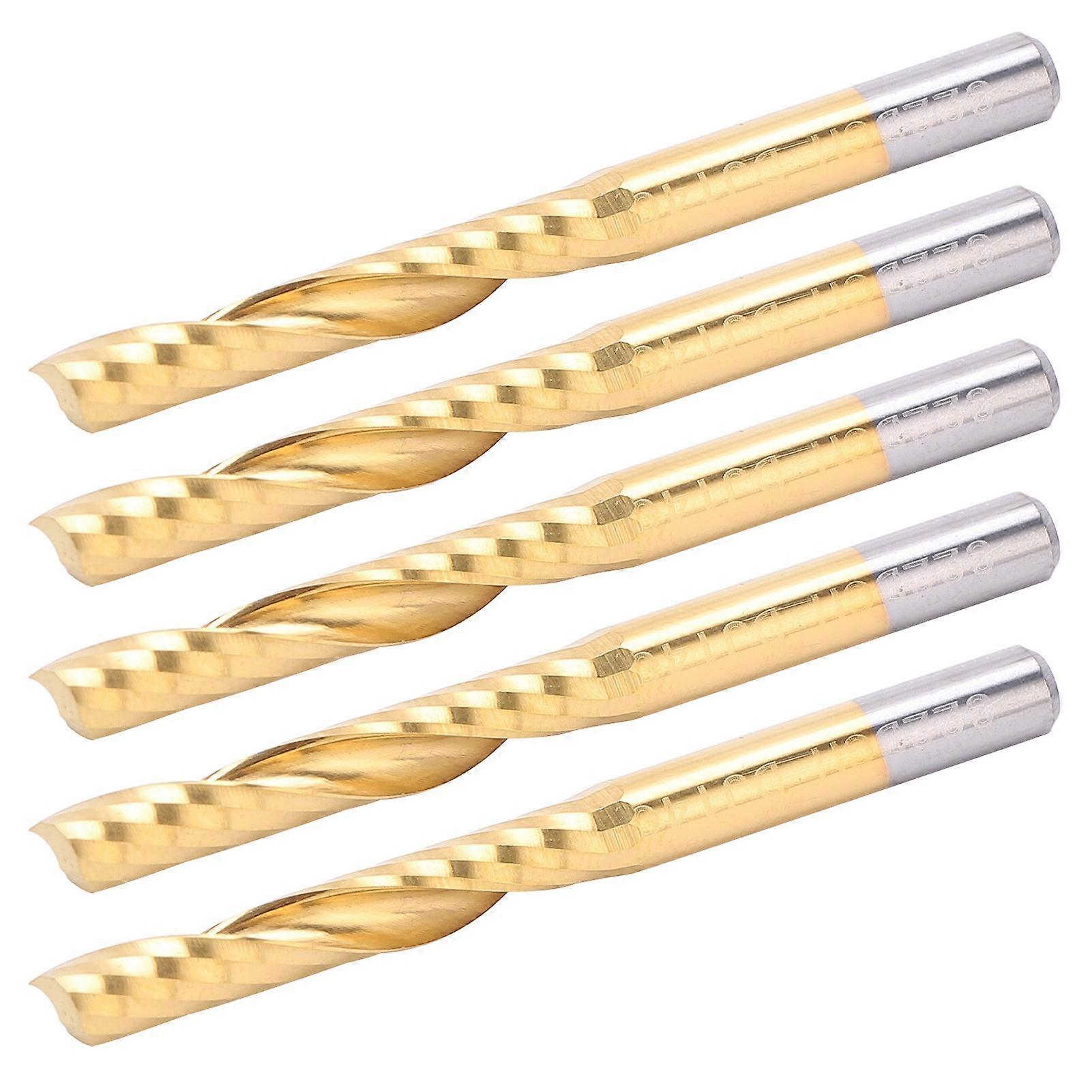 5pcs 4x25x45mm Spiral CNC Router Bits Titanium Coated