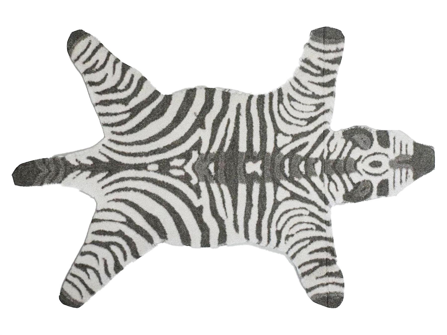 Dolls House Zebra Rug Modern Animal Play Mat Nursery Accessory Printed Card
