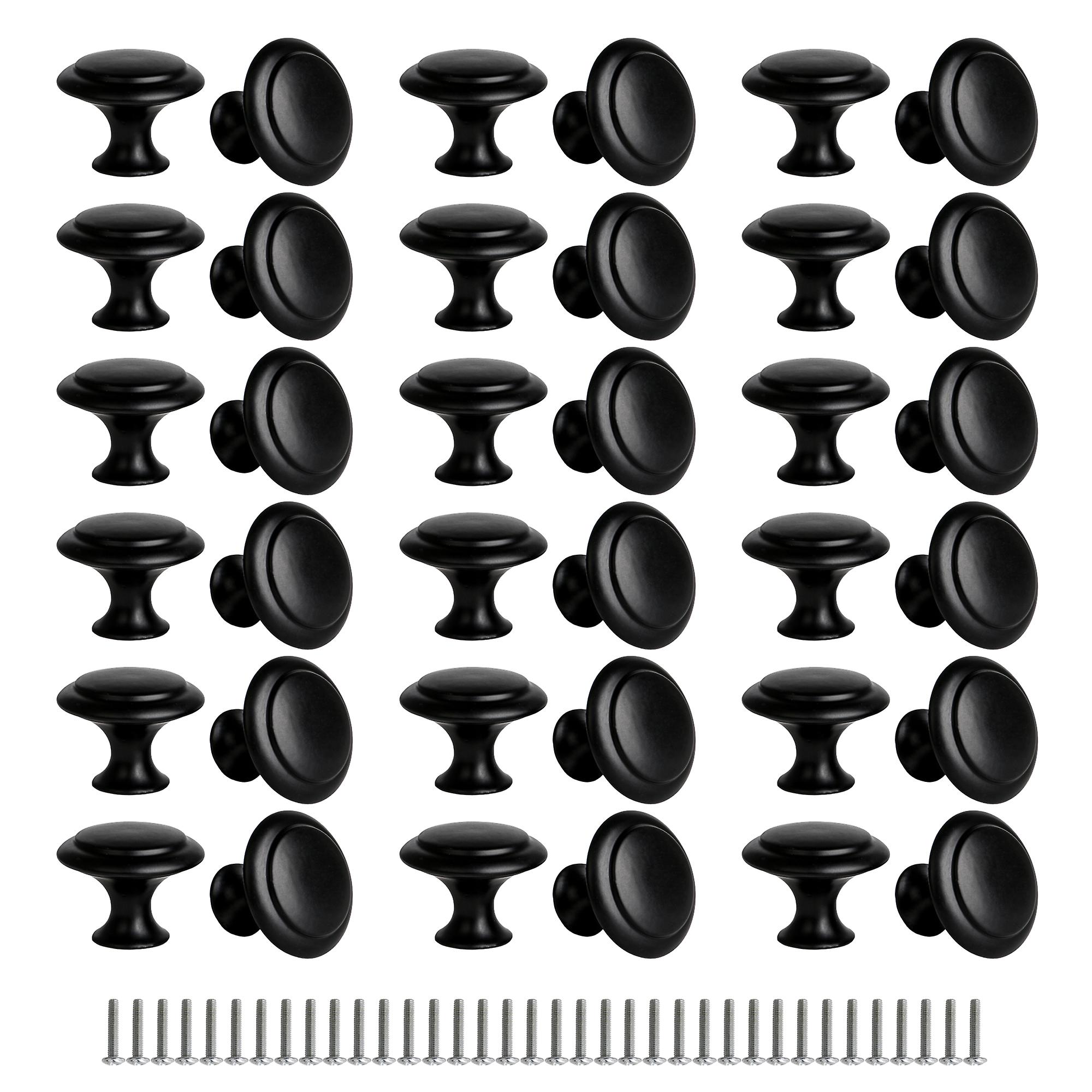 36Pcs Kitchen Cabinet Knobs Door Handle Stainless Steel Black 0.16Inch Hole