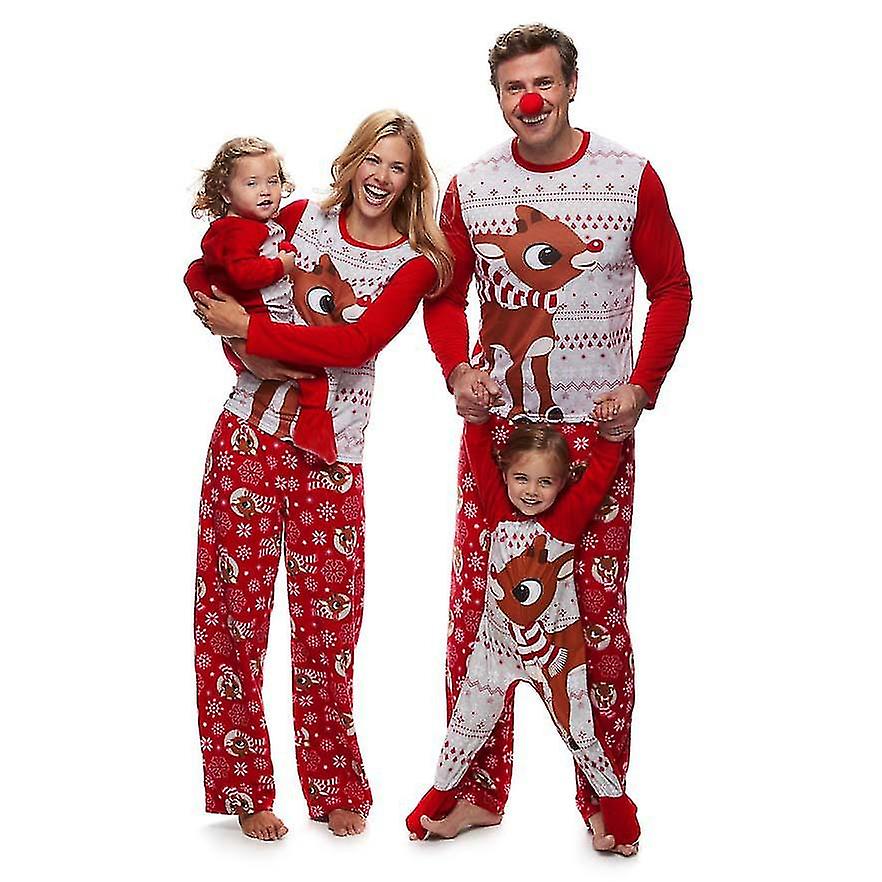 Família Combinando Pijamas de Natal Conjunto Algodão Xmas Deer Pijamas de Feriado