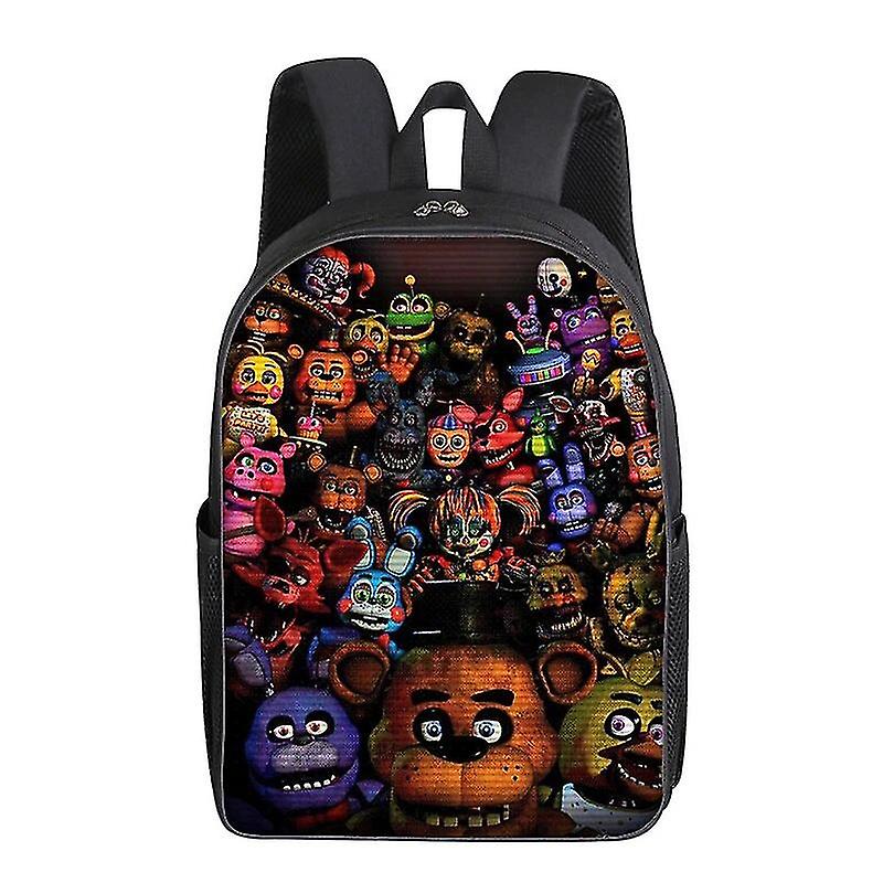 Zaino Five Nights At Freddy’s Ufficiale – Nero Con Spallacci Regolabili – 39 Cm – Perfetto Per La Scuola E I Fan Del Gioco