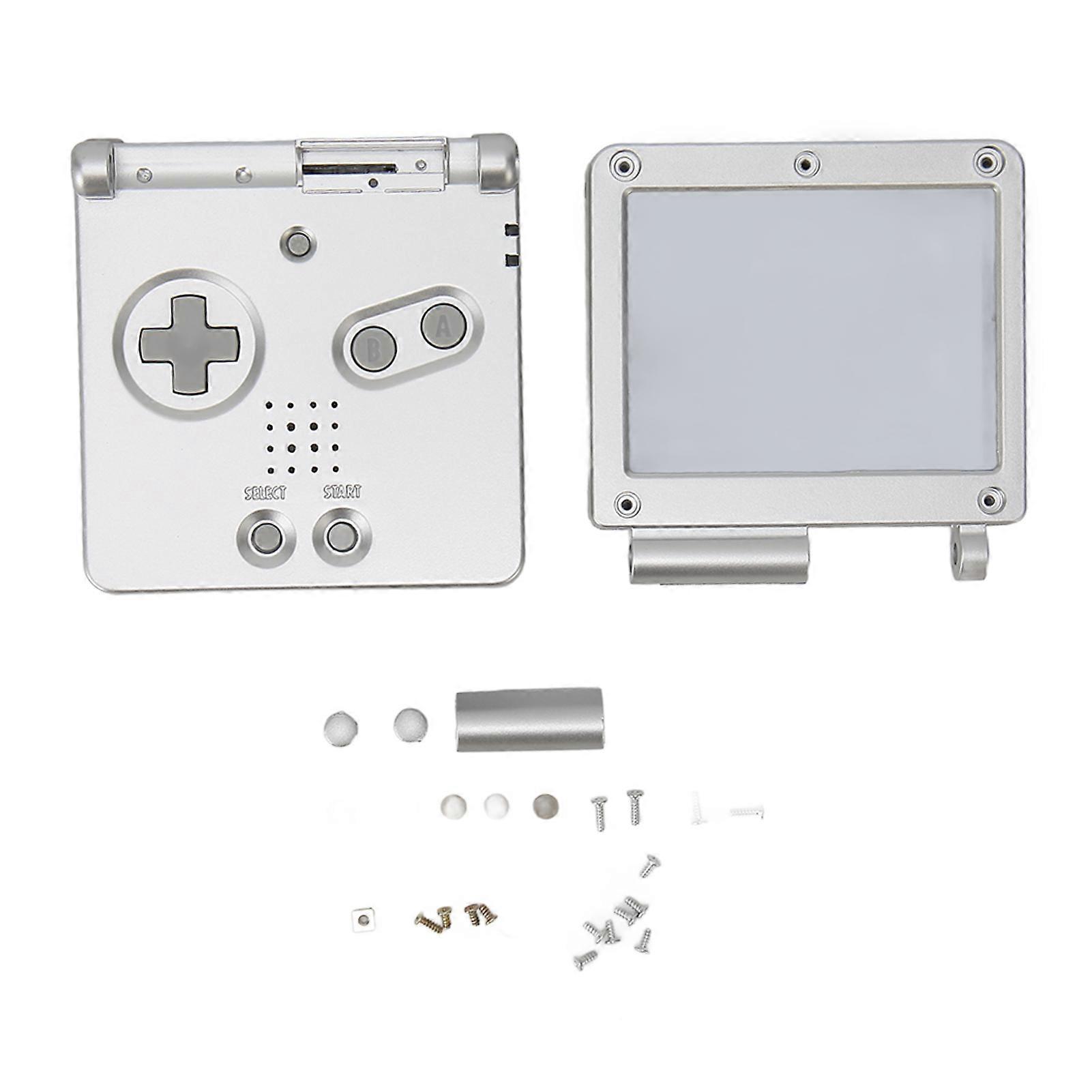 Silver Game Console Shell for GBA SP - Full Replacement Housing with Buttons for Gameboy Advance